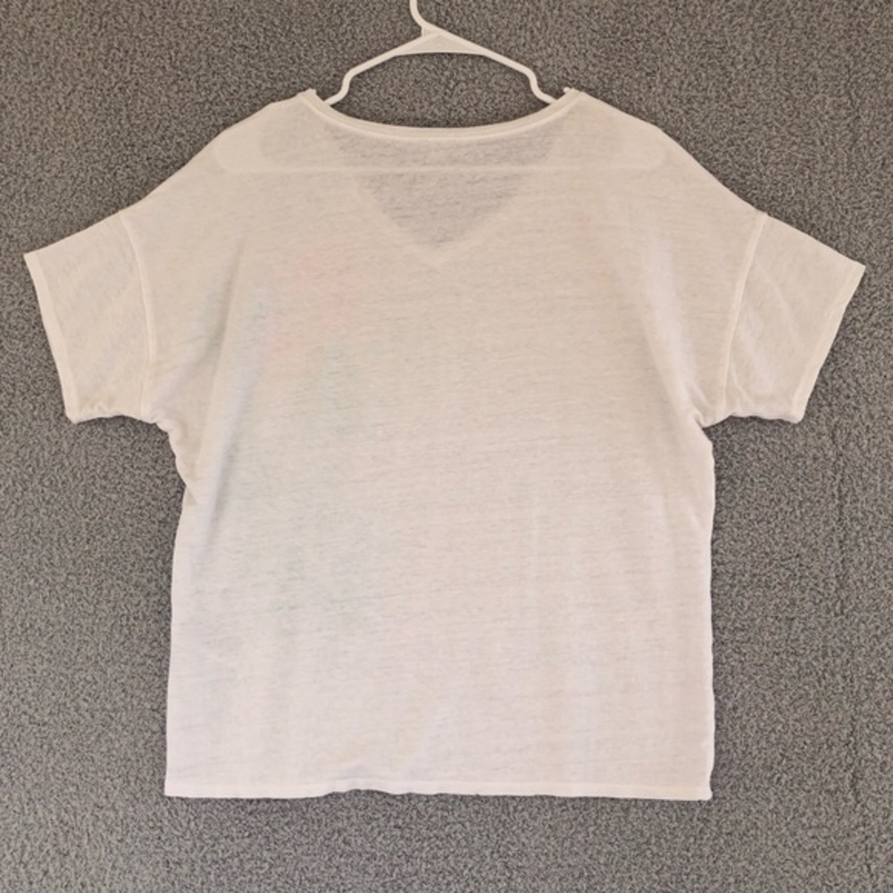 Chico's Linen Blend Floral Top Size‎ L V-Neck Short Sleeve Summer - Picture 7 of 11